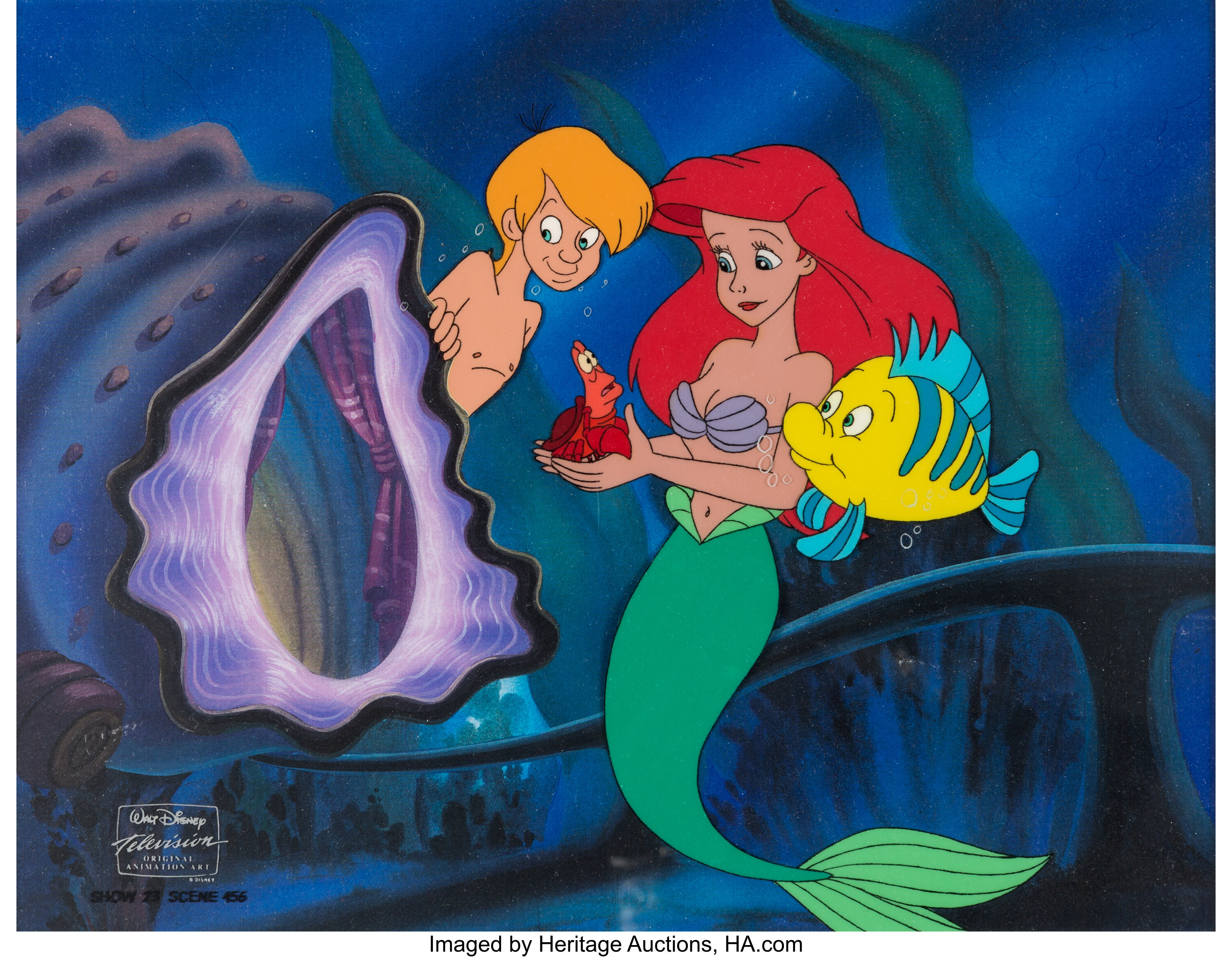 ariel and flounder and sebastian