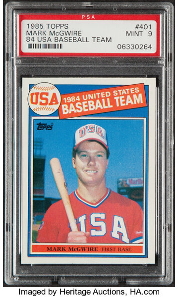 Mark McGwire Signed Team USA 1985 Topps Baseball Rookie Card #401