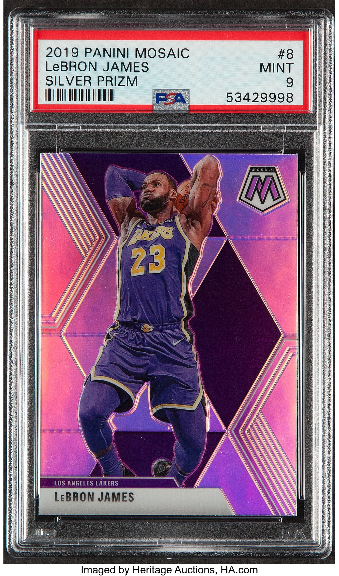 2019 Panini Mosaic LeBron James (Silver Prizm) #8 PSA Mint 9