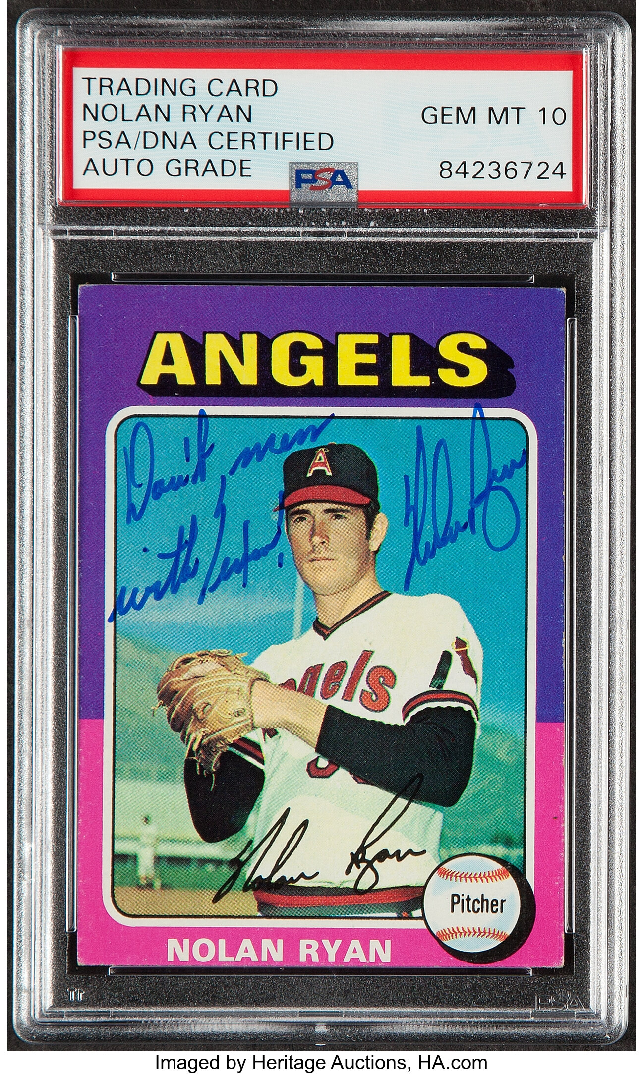 Signed 1975 Topps Nolan Ryan #500 PSA Authentic, Auto 10.... | Lot