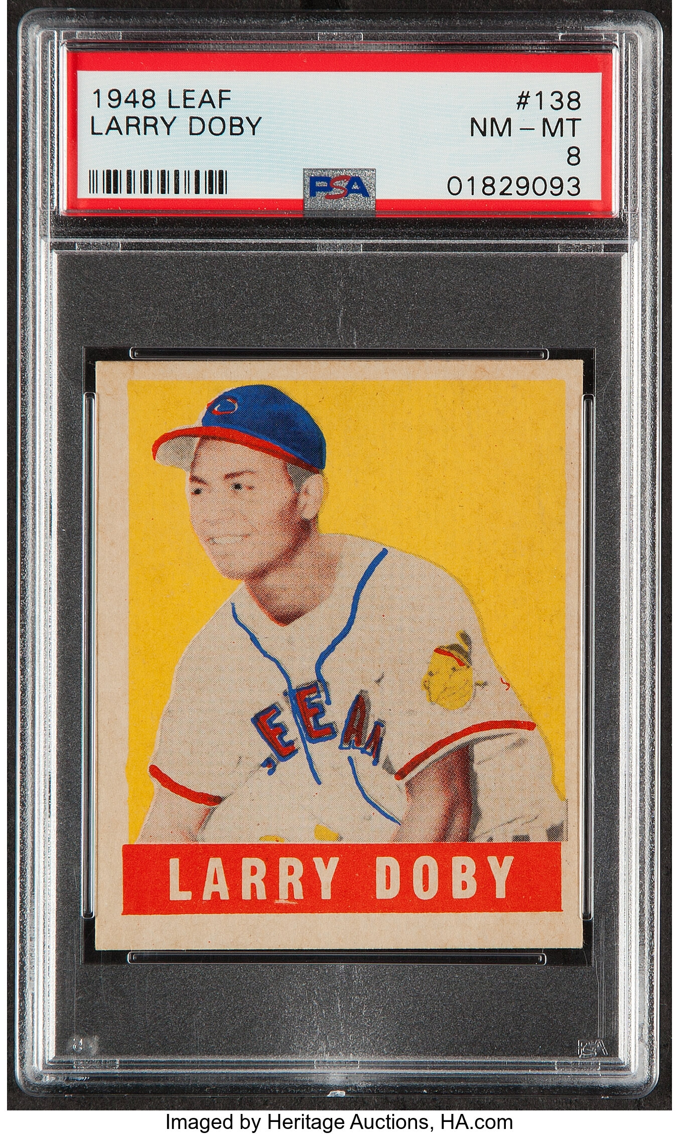 1948 LEAF #138 LARRY DOBY CLEVELAND INDIANS ROOKIE REPRINT CARD –