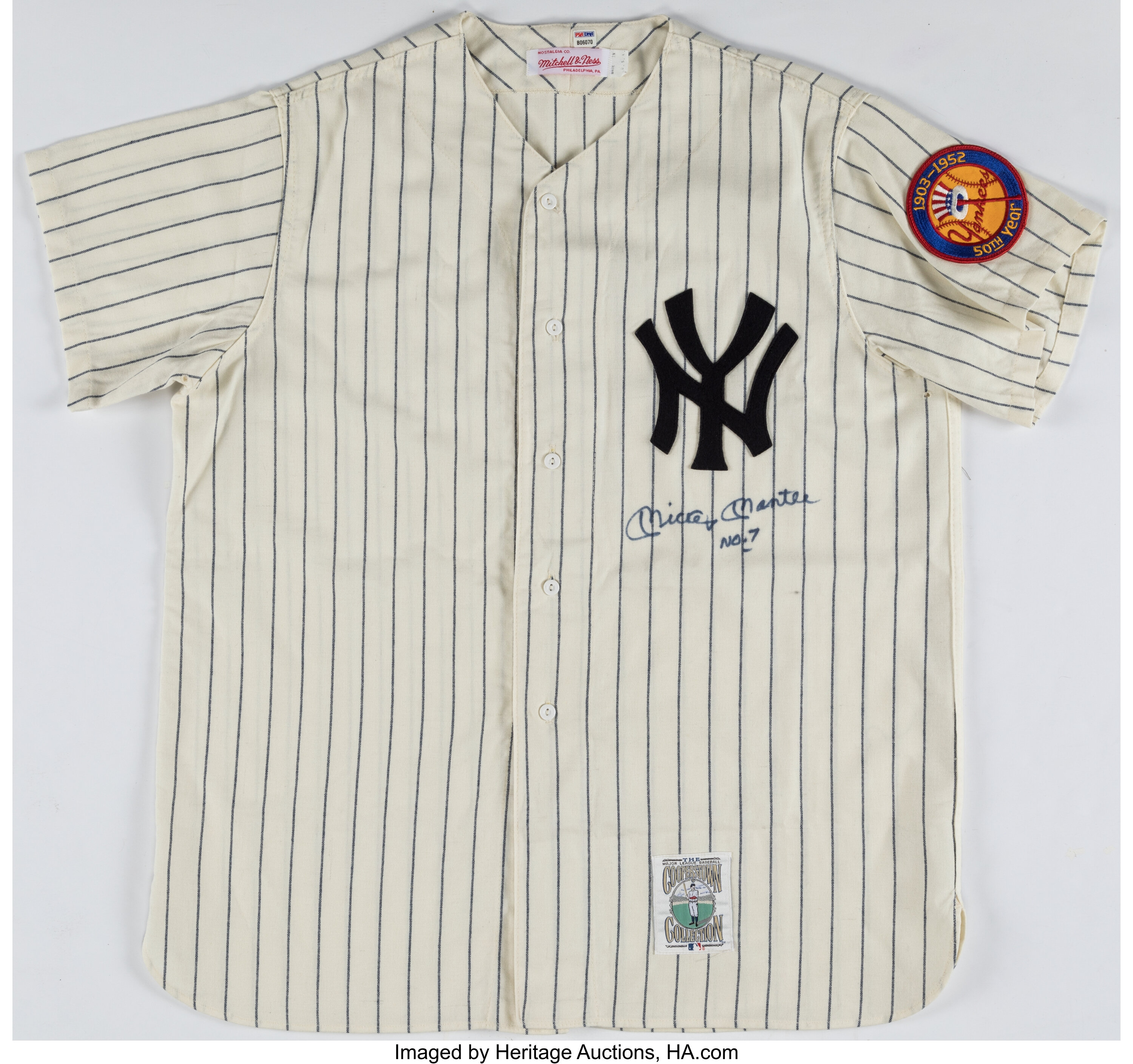 Early 1990's Mickey Mantle Signed New York Yankees Jersey with 