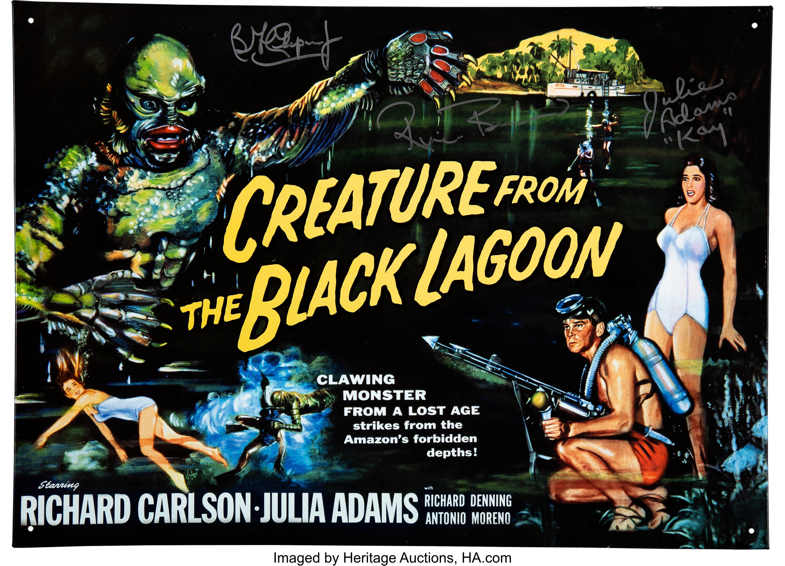 Creature From the Black Lagoon Cast-Signed Metal Poster. ... | Lot ...