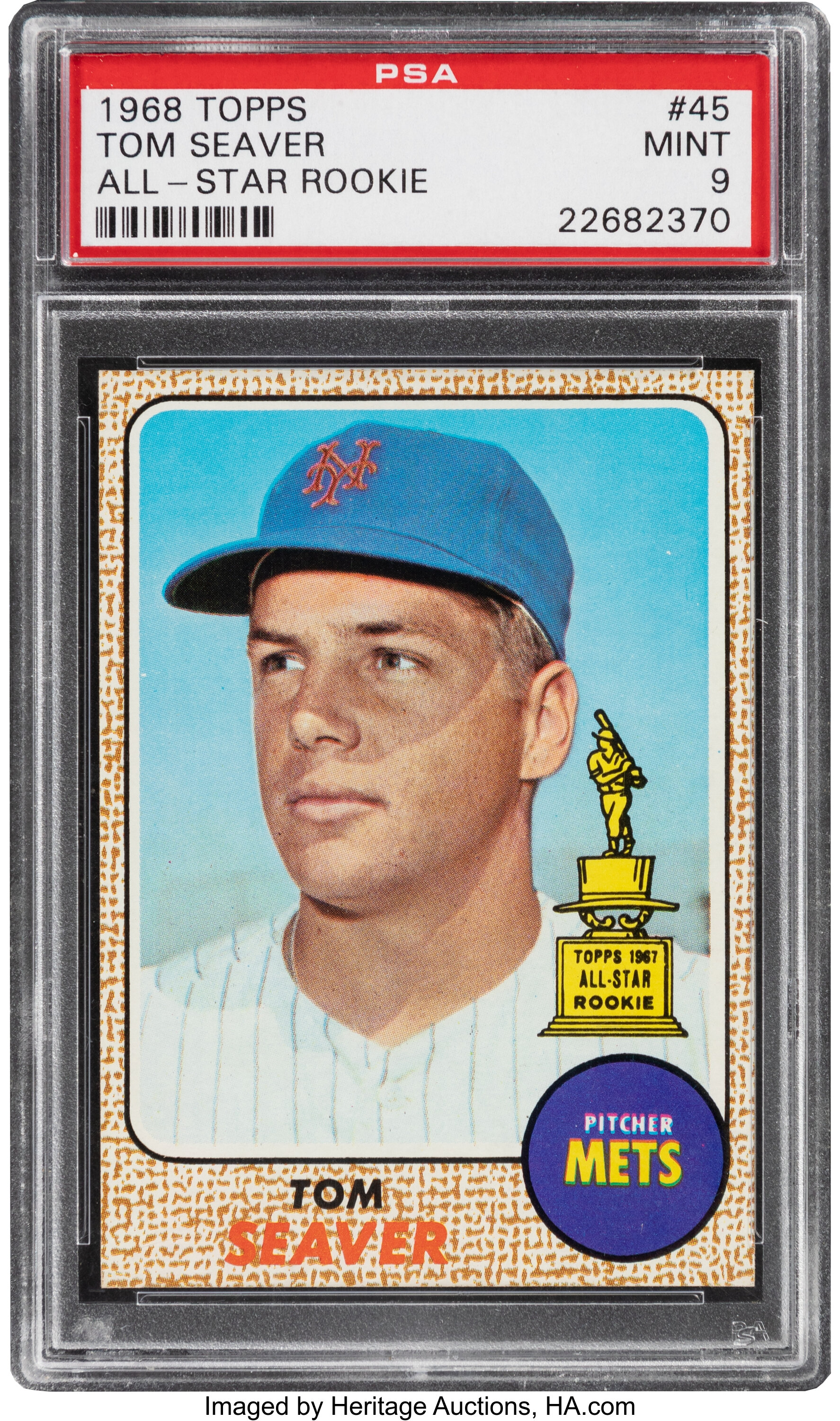 1968 Topps Tom Seaver (All-Star Rookie) #45 PSA Mint 9. Baseball, Lot  #59083