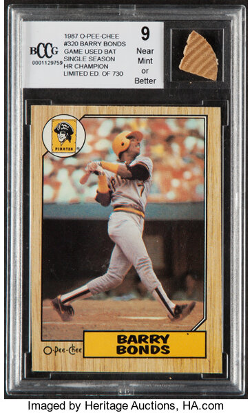 Barry Bonds Rookie Card 1987 Topps #320