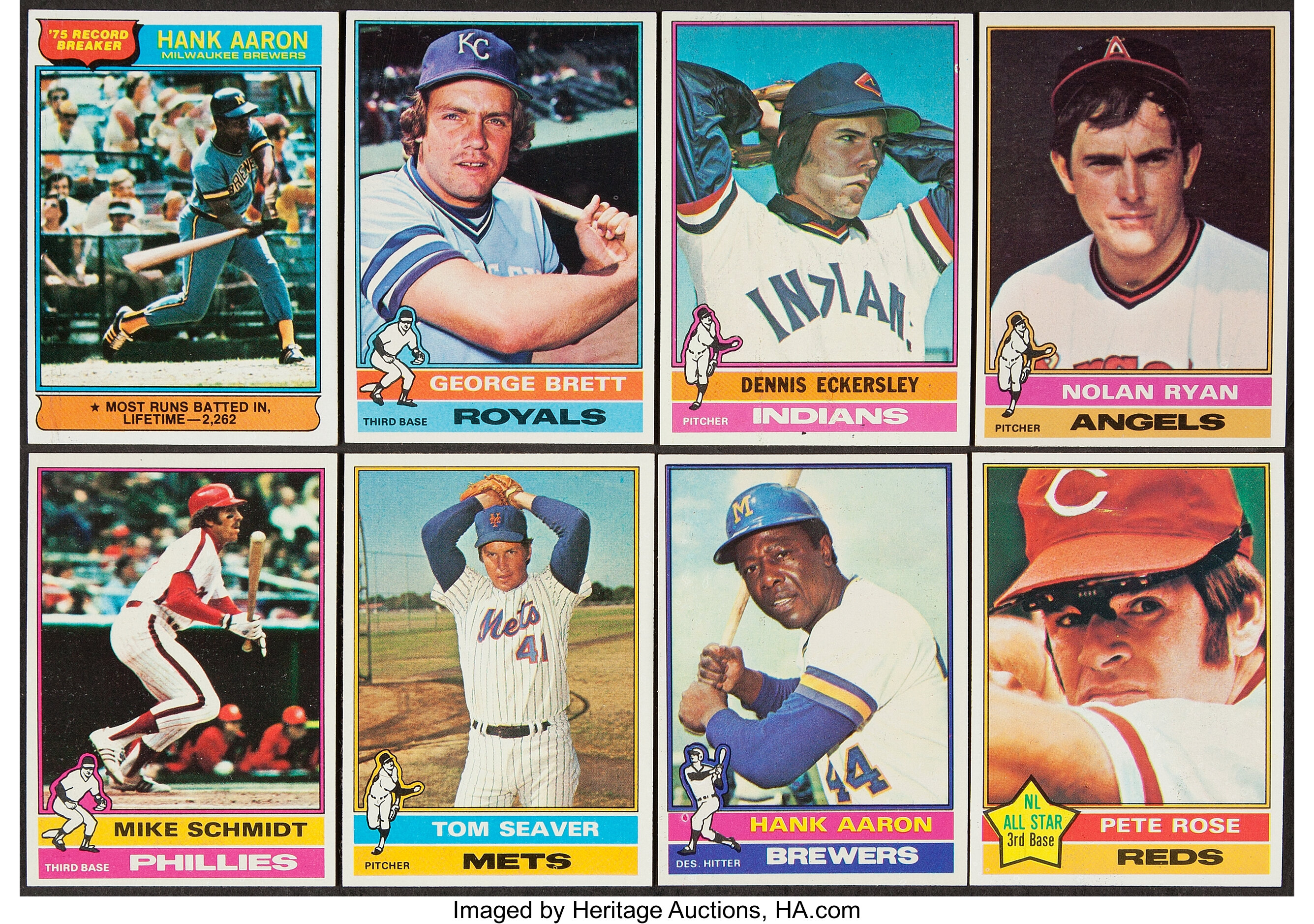  1976 Topps # 1 Record Breaker Hank Aaron Milwaukee