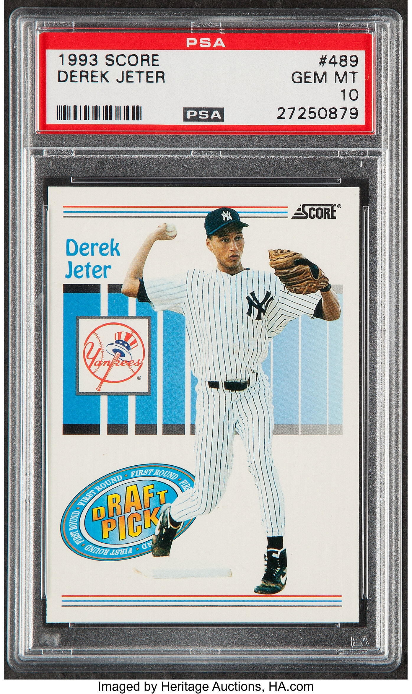 1993 Score Derek Jeter (Draft Pick) #489 PSA Gem Mint 10., Lot #43069