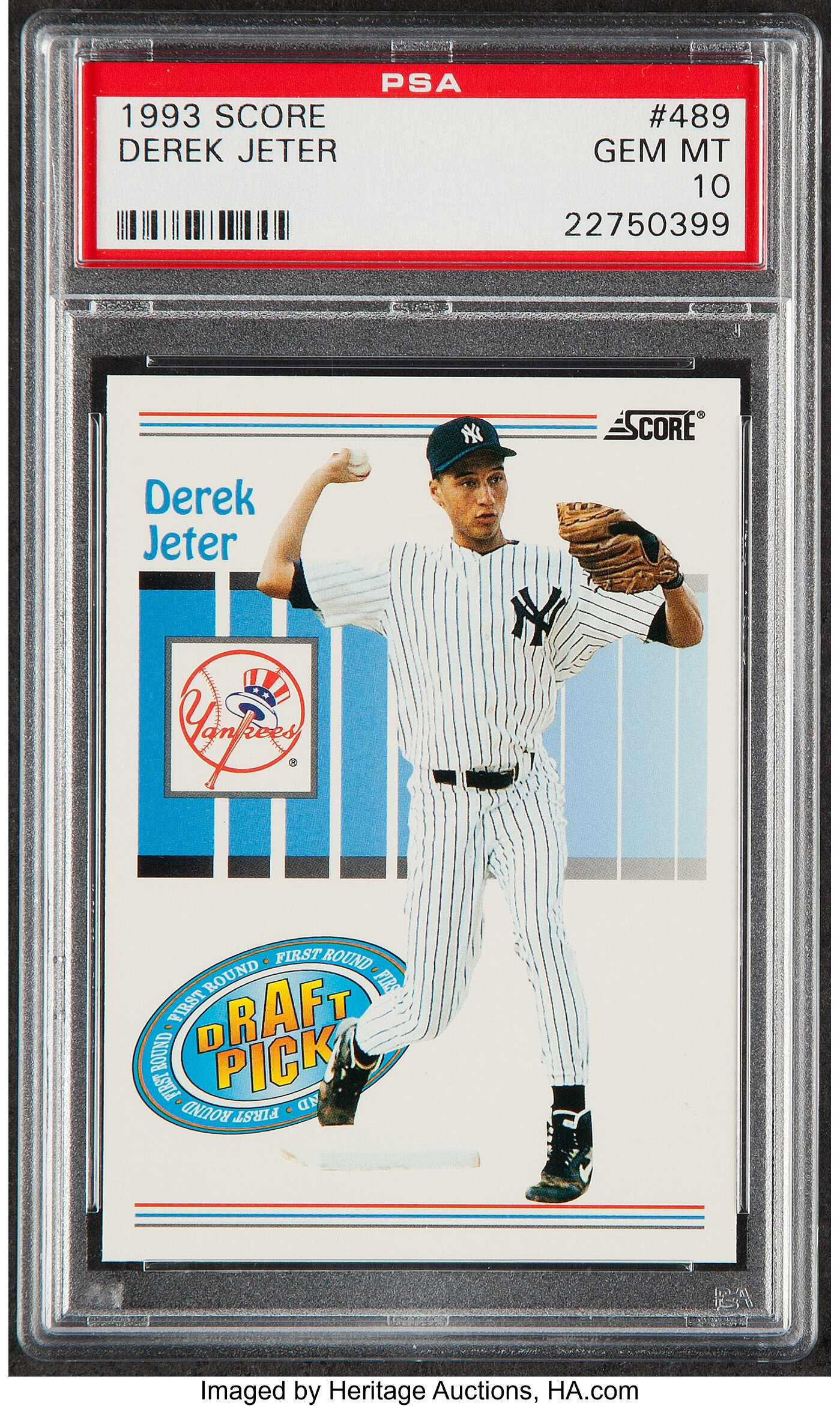 1993 Score Derek Jeter (Draft Pick) #489 PSA Gem Mint 10.