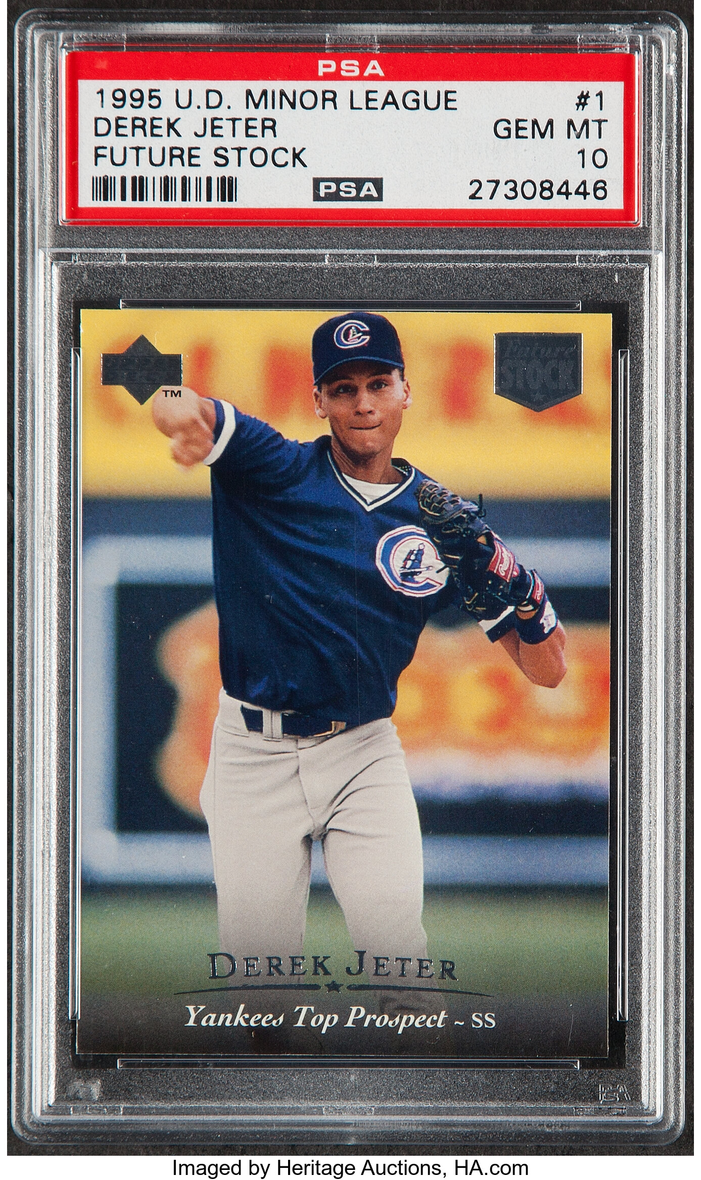 UPPER DECK MINOR LEAGUE Derek Jeter Rookie Card Yankees PSA 8 NEAR MINT-MNT