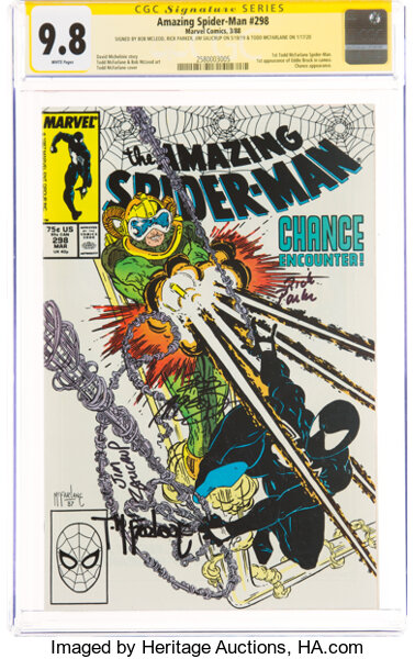 Modern Age (1980-Present):Superhero, The Amazing Spider-Man #298 Signature Series: Todd McFarlane and Others (Marvel, 1988) CGC NM/MT 9.8 White pages....