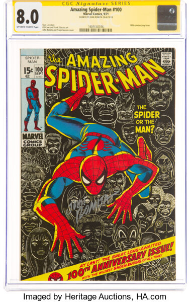 Bronze Age (1970-1979):Superhero, The Amazing Spider-Man #100 Signature Series: John Romita (Marvel, 1971) CGC VF 8.0 Off-white to white pages....