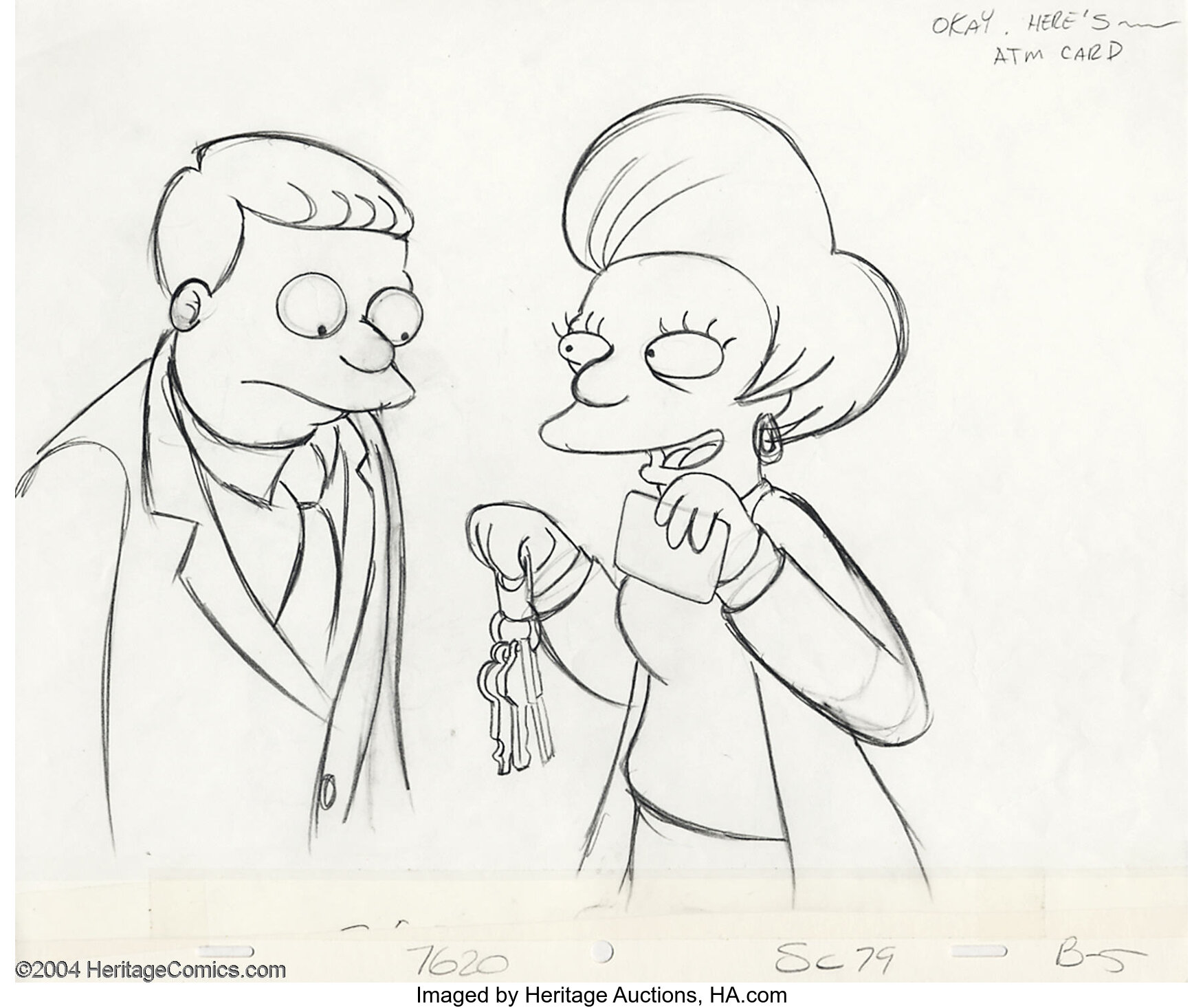 The Simpsons Preliminary Animation Original Art (undated). Edna | Lot  #18256 | Heritage Auctions