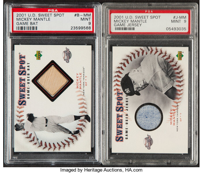 2001 Upper Deck Sweet Spot Game Jersey Mickey Mantle #J-MM PSA