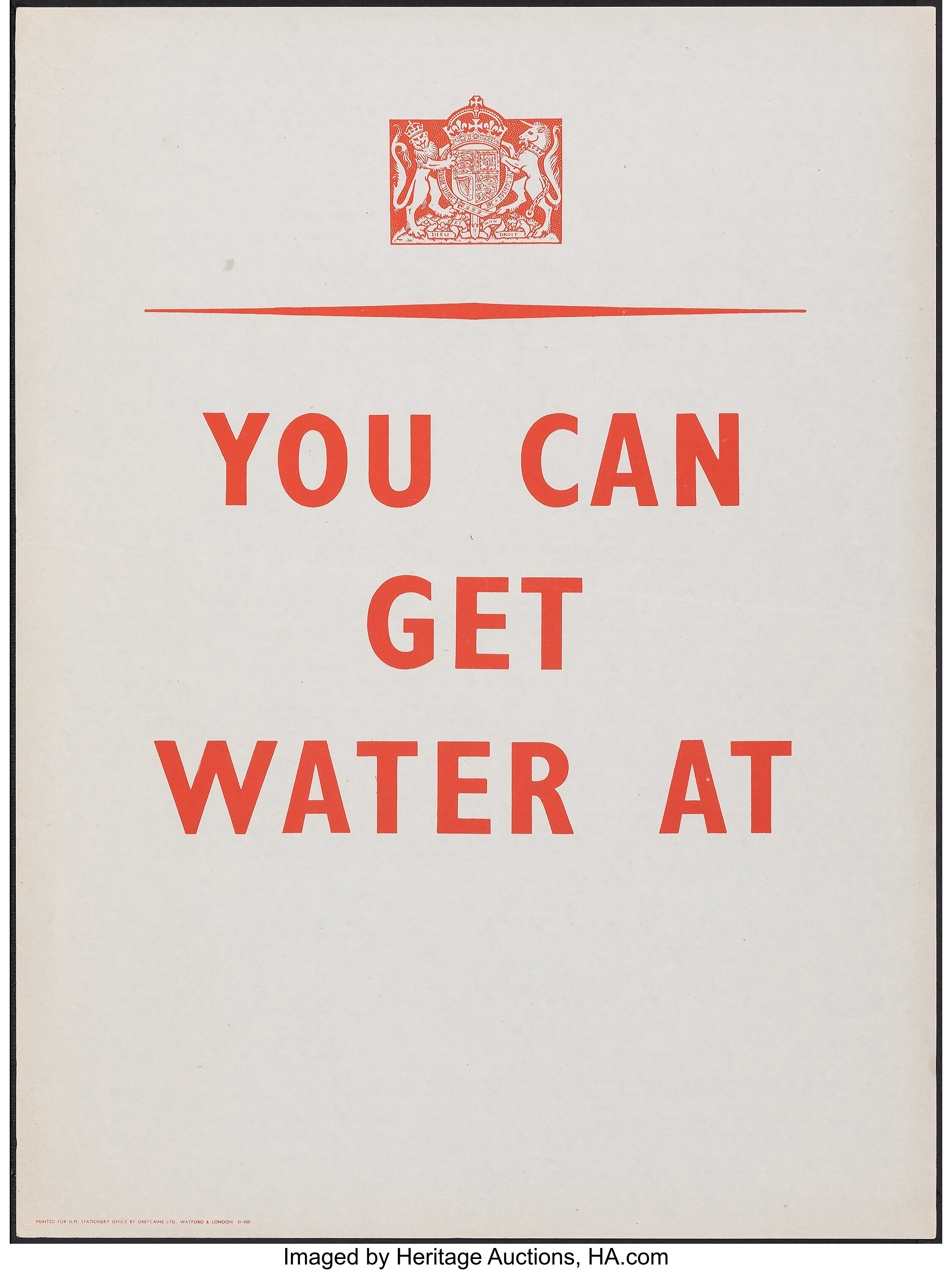 World War II Propaganda (Her Majesty's Stationery Office, 1940s). | Lot  #51532 | Heritage Auctions