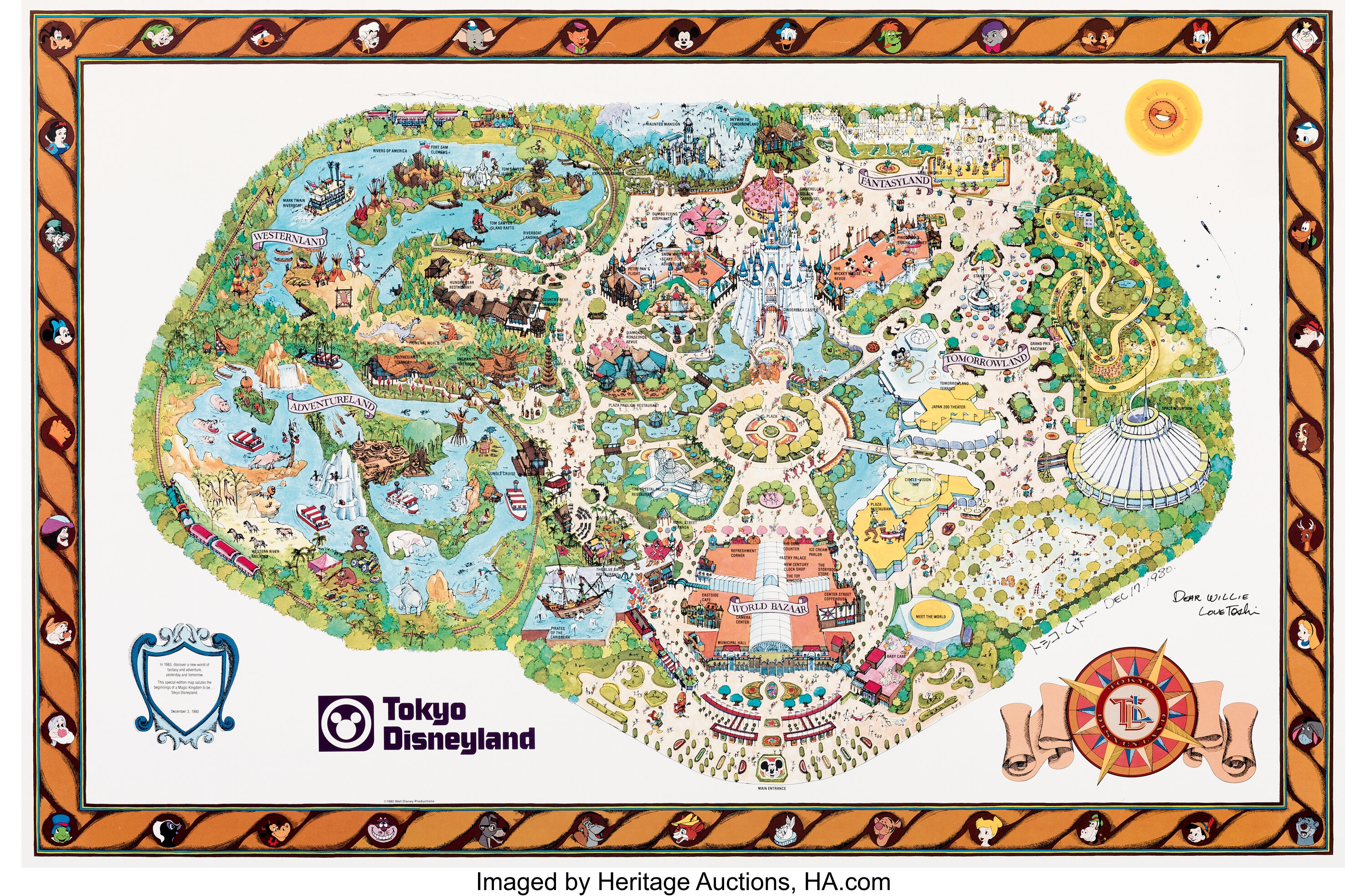 Tokyo Disneyland Fun Map Proof Walt Disney 1980 Memorabilia Lot 98406 Heritage Auctions