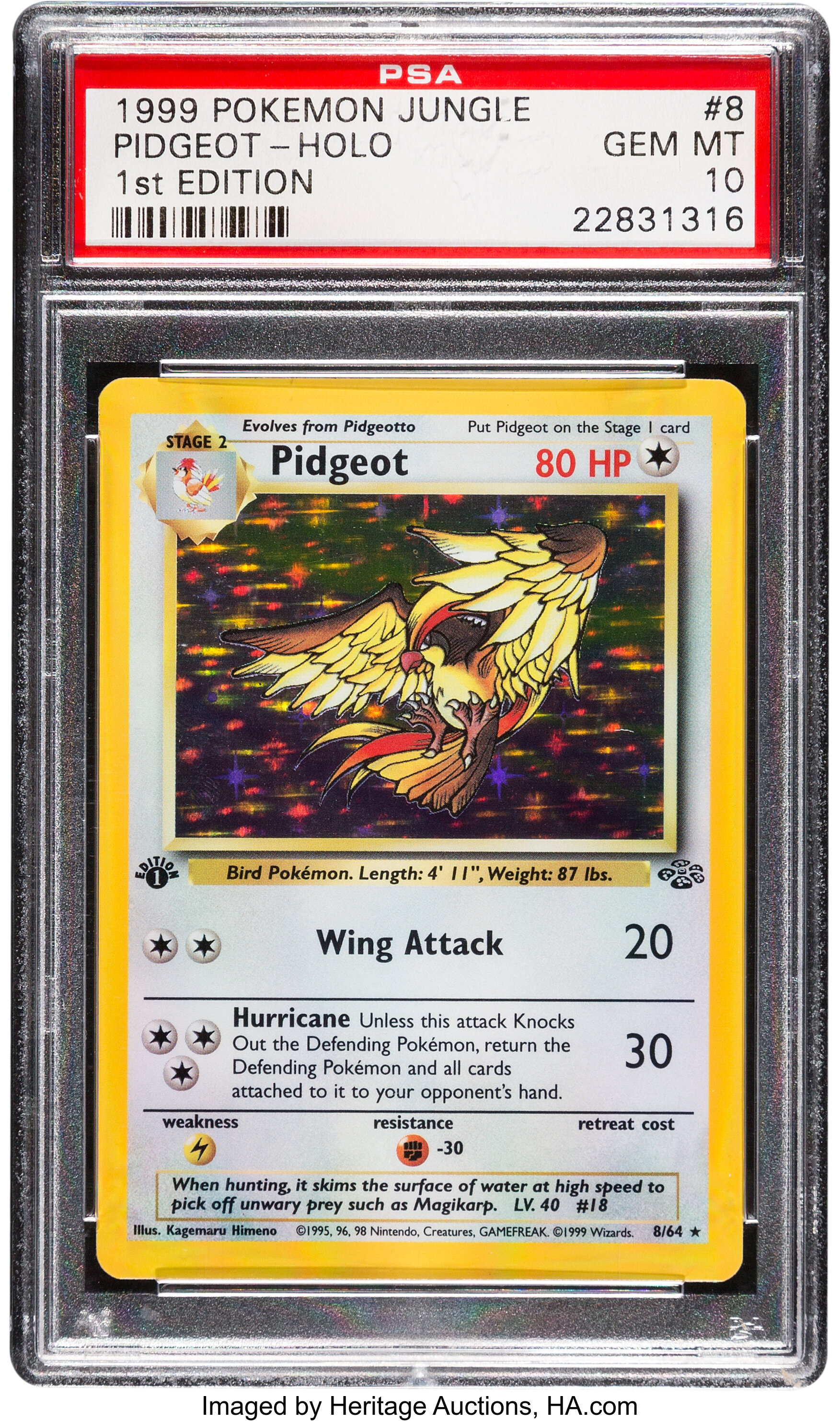 Pokémon Pidgeot #8 First Edition Jungle Set Rare Hologram Trading