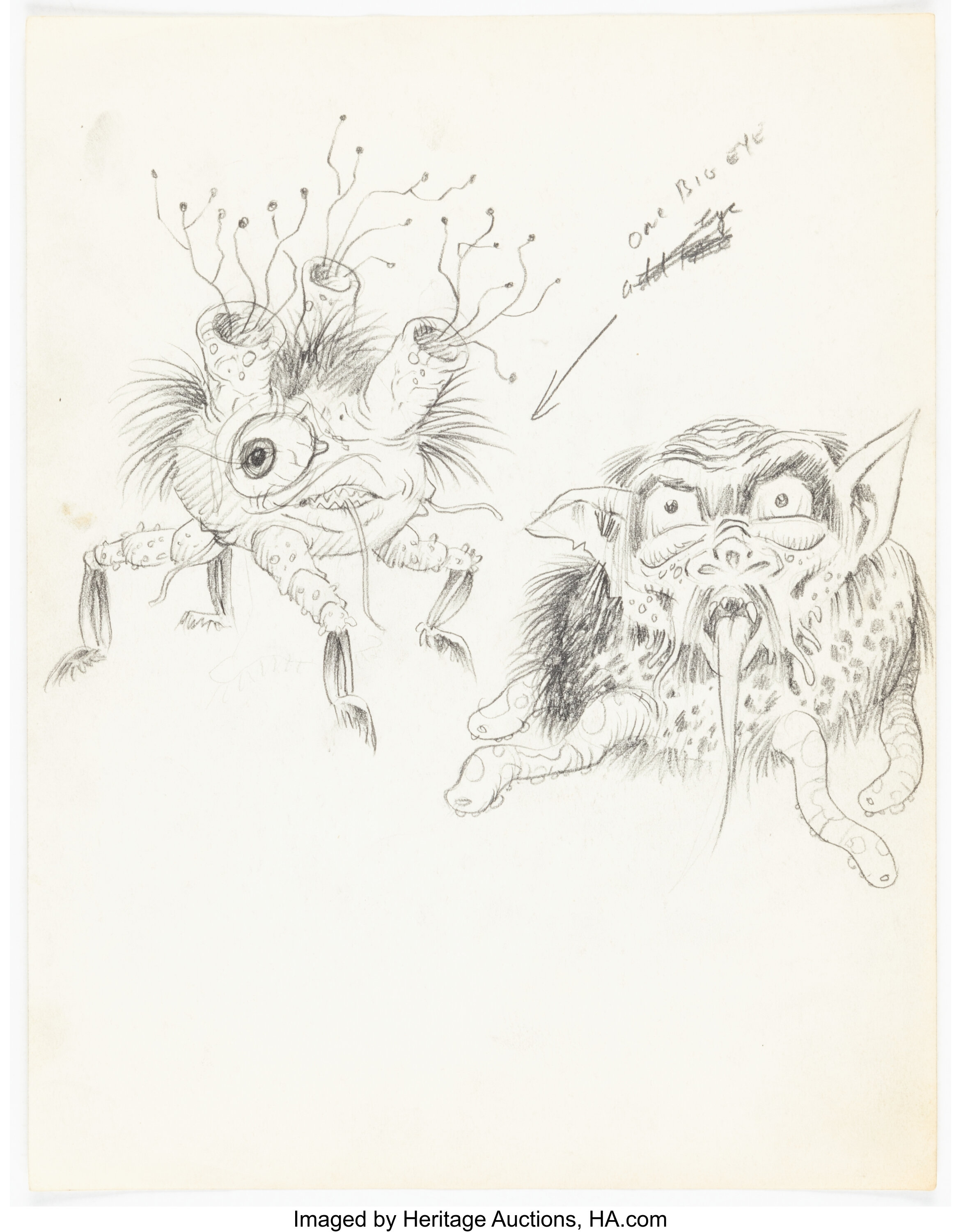 Wally Wood - Monster Sketches Original Art (c. 1960-70s).