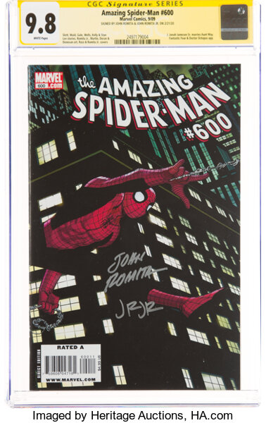 Modern Age (1980-Present):Superhero, The Amazing Spider-Man #600 Signature Series: John Romita Sr. and John Romita Jr. (Marvel, 2009) CGC NM/MT 9.8 White pages.