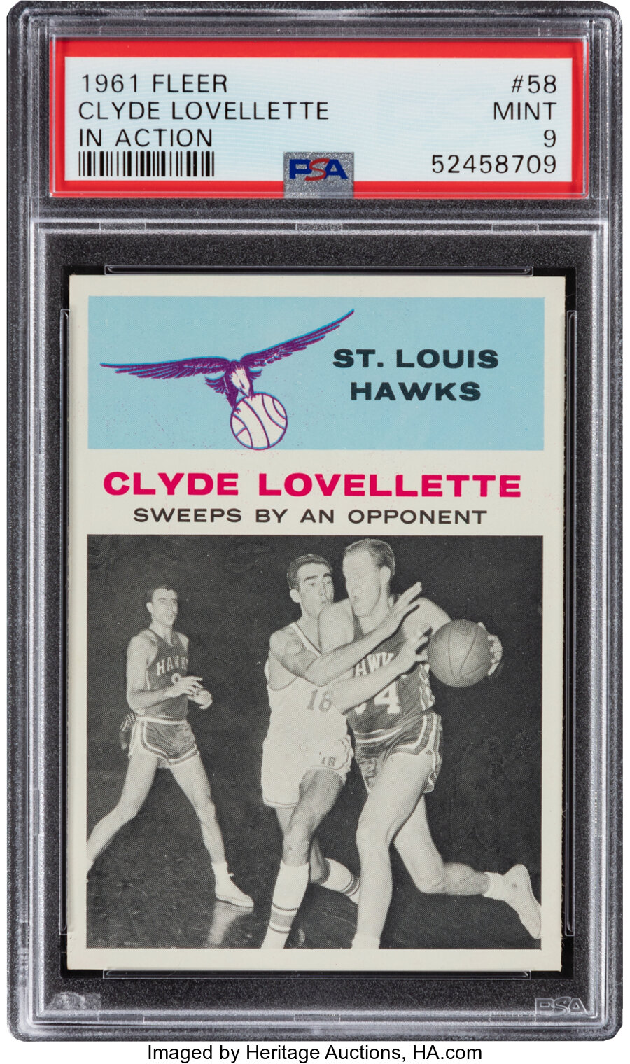 1961 Fleer Clyde Lovellette (In Action) #58 PSA Mint 9 - None Higher
