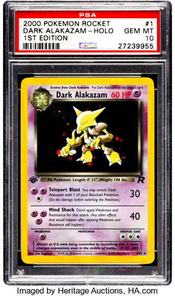 Alakazam (shiny) - Pokemon trading cards (first edition)