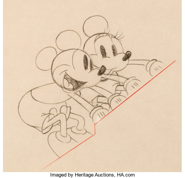 minnie and mickey mouse drawing