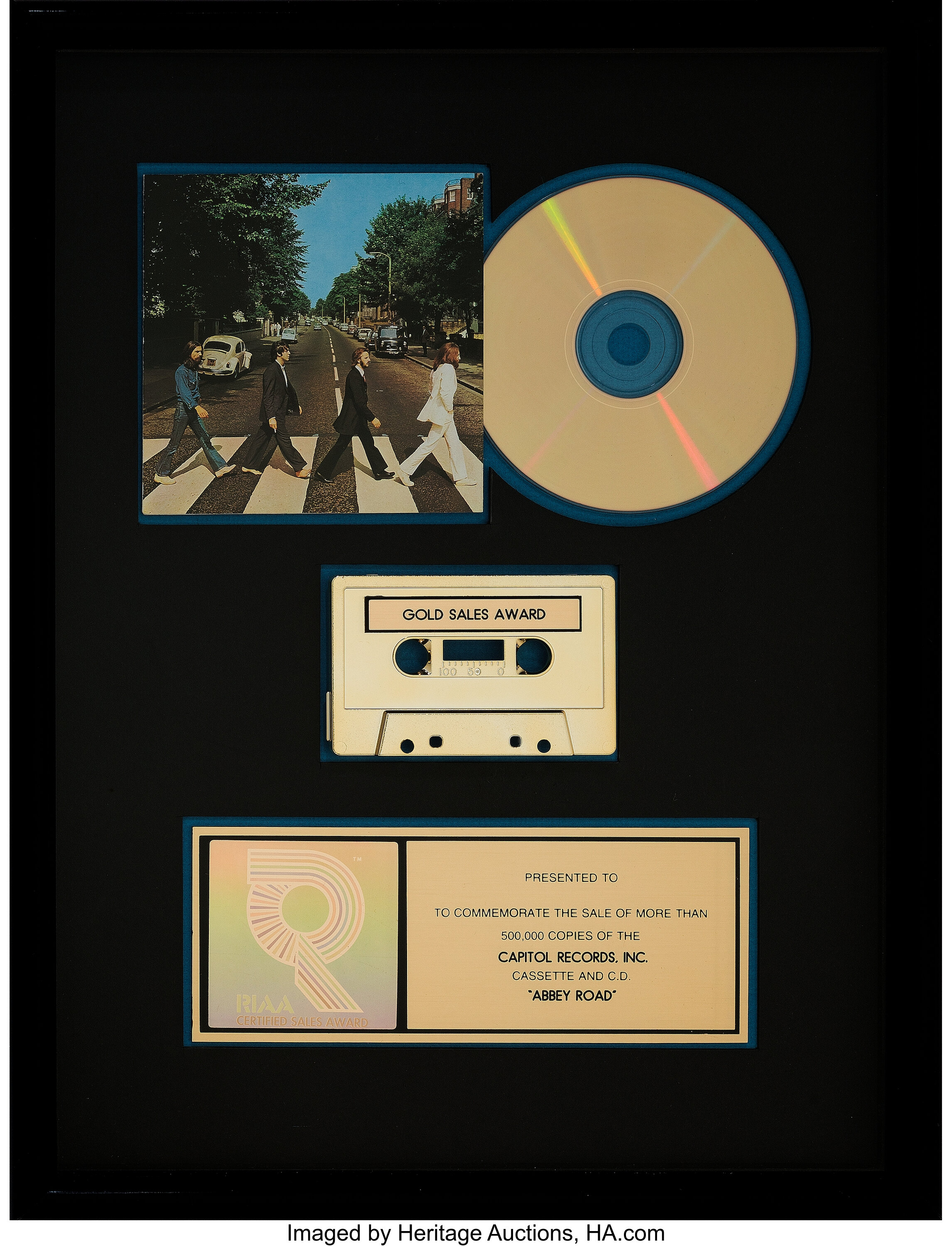 The Beatles Abbey Road Riaa R Hologram Cassette And Cd Gold Sales Lot 89308 Heritage Auctions