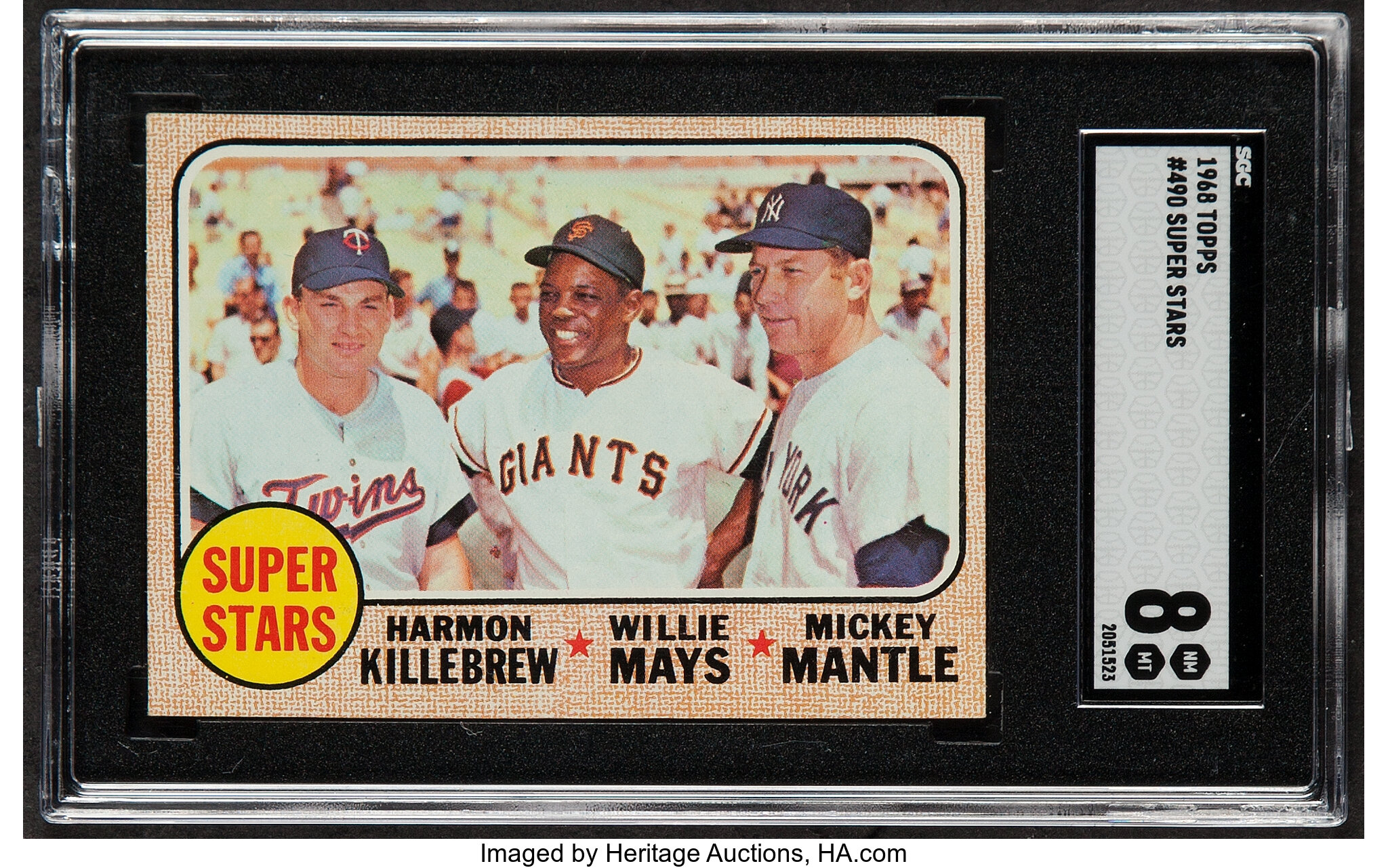 1968 Topps Mickey Mantle/Willie Mays/Harmon Killebrew Card #490