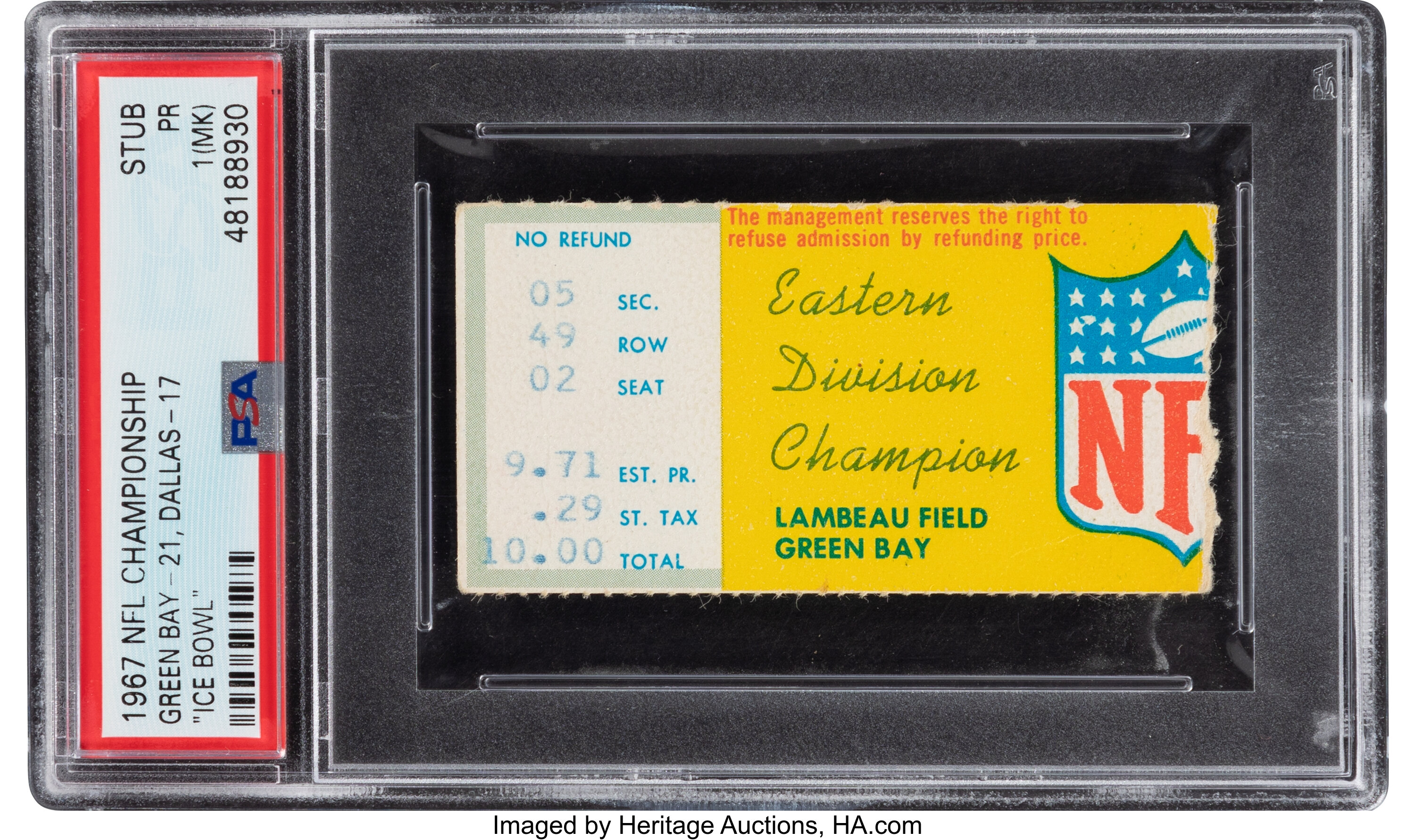 Lot Detail - 1967 Green Bay Packers Ice Bowl Ticket Stub 1967 NFL