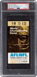 1967 SUPER BOWL I 1 TICKET GREEN BAY PACKERS PSA 1.5 GOLD VARIATION RARE