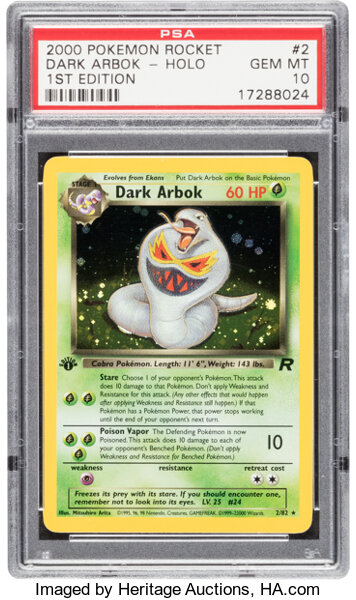 Pokémon Dark Arbok #2 First Edition Team Rocket Set Rare Hologram
