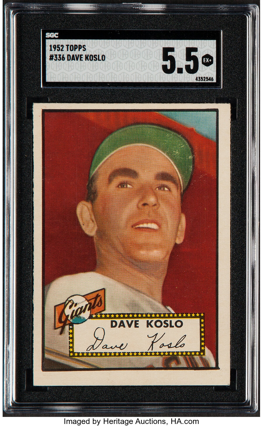 1952 Topps Dave Koslo #336 SGC EX+ 5.5