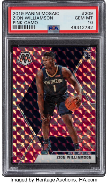 2019 Panini Mosaic Zion Williamson (Pink Camo) #209 PSA Gem Mint