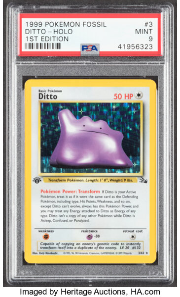Pokémon TCG Fossil Ditto Holo RARE #3/62