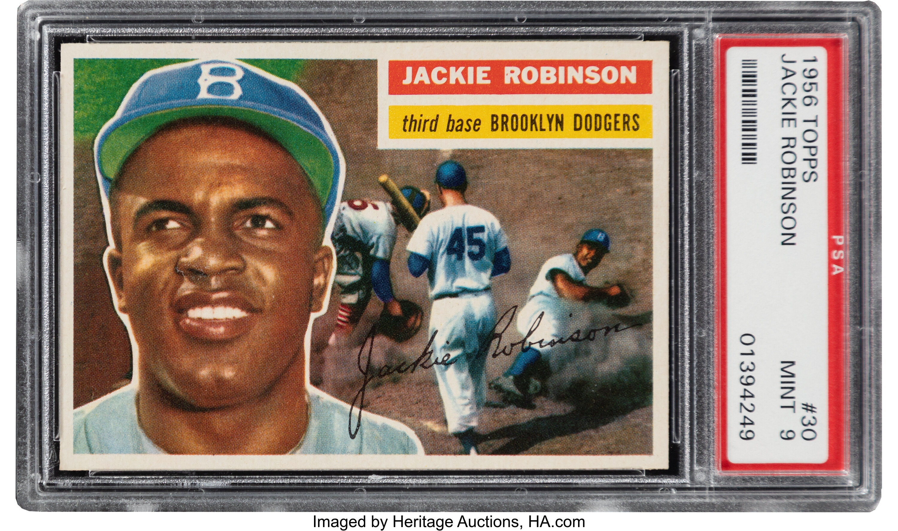 Lot Detail - 1956 Topps #30 Jackie Robinson, White Back – PSA MINT 9