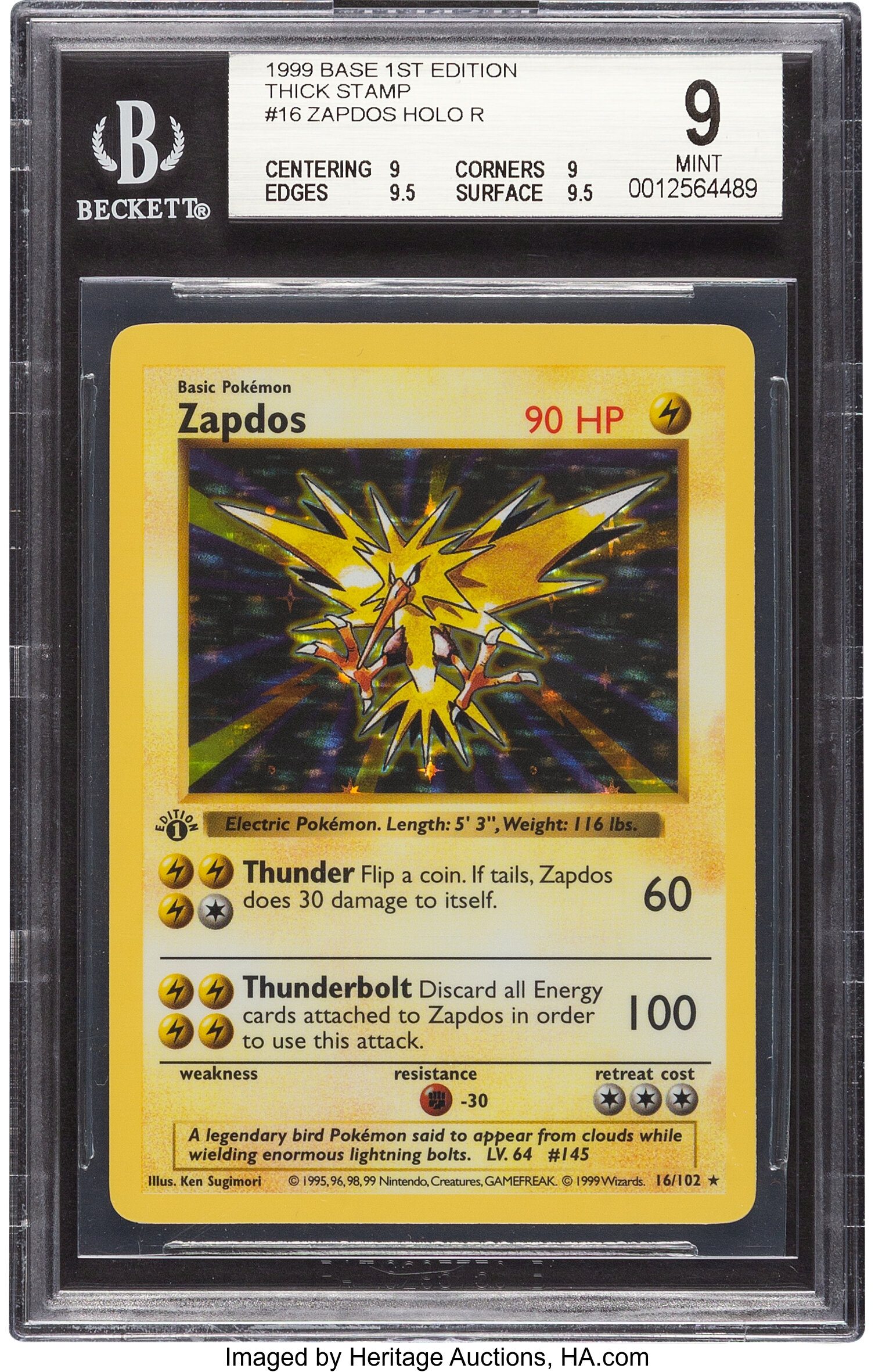 Pokémon Zapdos #16 First Edition Base Set Rare Hologram Trading | Lot  #81016 | Heritage Auctions