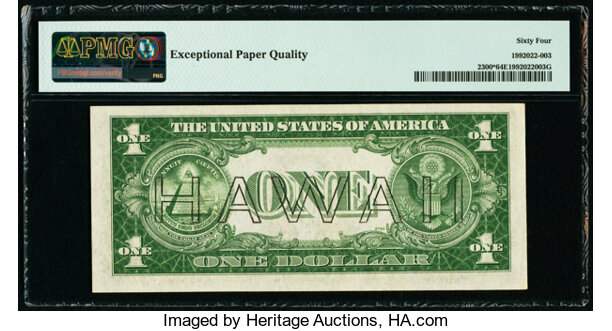 1935A $1 Silver Certificate Hawaii World War II
