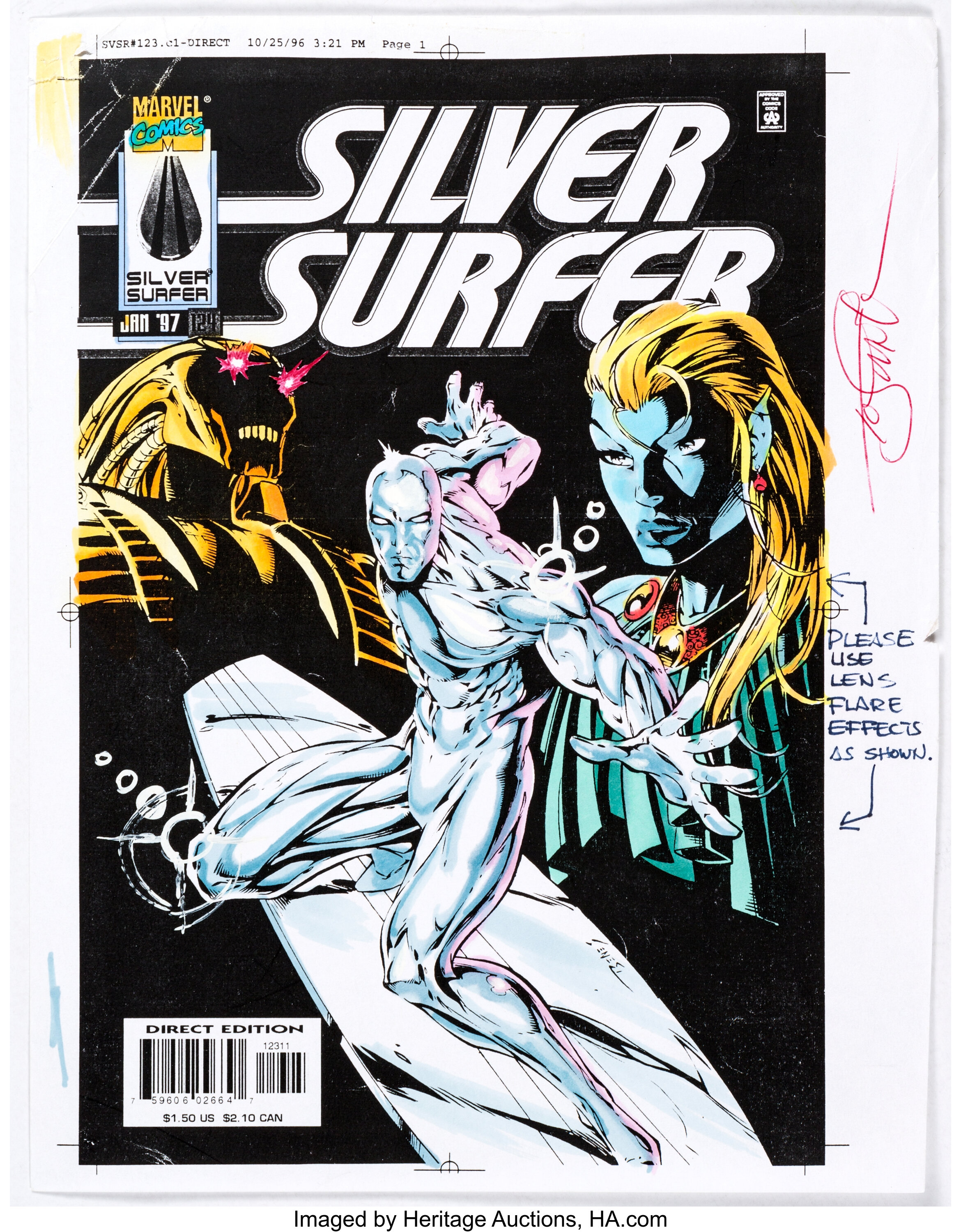 Tom Smith Silver Surfer 124 Cover Color Guide Marvel 1997 Lot 17821 Heritage Auctions