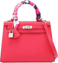 Hermes Sellier Kelly Bag 20cm Rouge Tomate Epsom Palladium Hardware