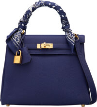 Hermès Birkin 25 Blue Encre Togo Bag