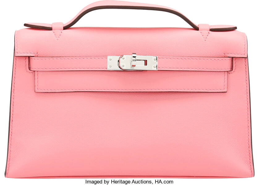 Hermès Rose d'Eté Swift Leather Kelly Pochette with Palladium, Lot #58119