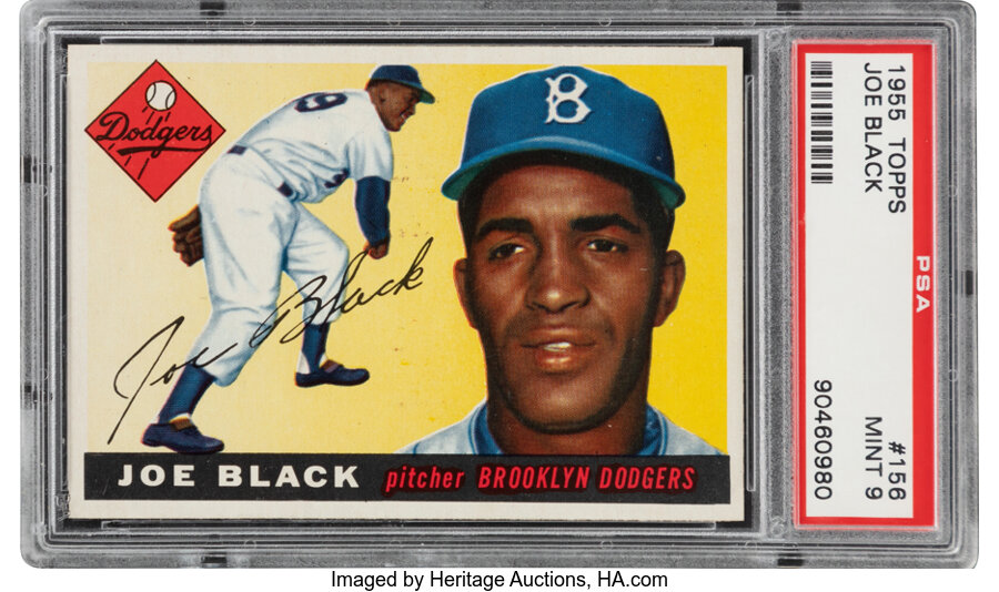 1955 Topps Joe Black #156 PSA Mint 9 - Pop Five, None Higher