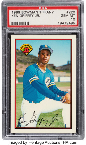 1989 Bowman #220 Ken Griffey Jr. Rookie Card, Seattle Mariners Mint