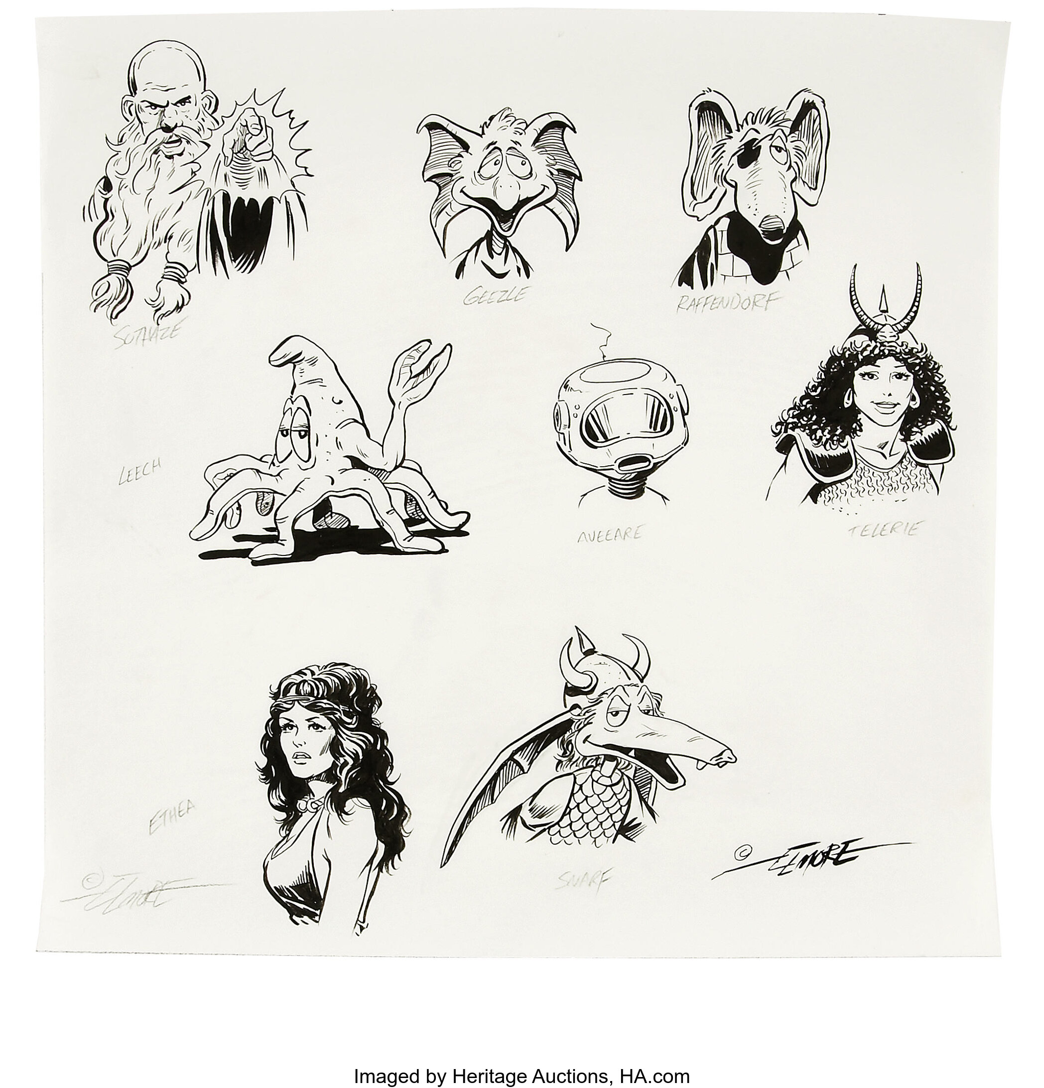 Larry Elmore - Character Design Ink Illustration and Color Print | Lot  #17733 | Heritage Auctions