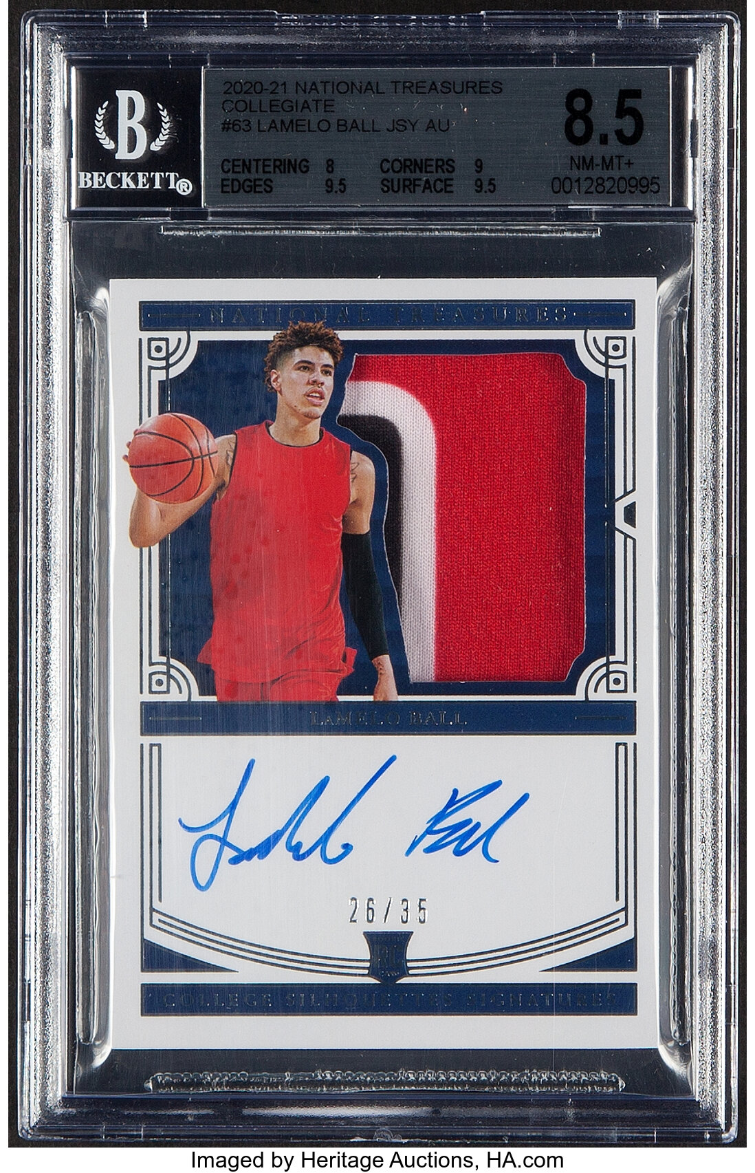 2020 Panini National Treasures Collegiate Lamelo Ball Jersey
