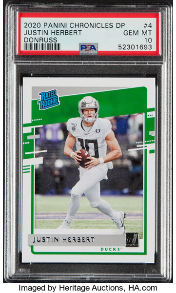 2020 Panini Chronicles Draft Picks Justin Herbert #4 PSA Gem Mint