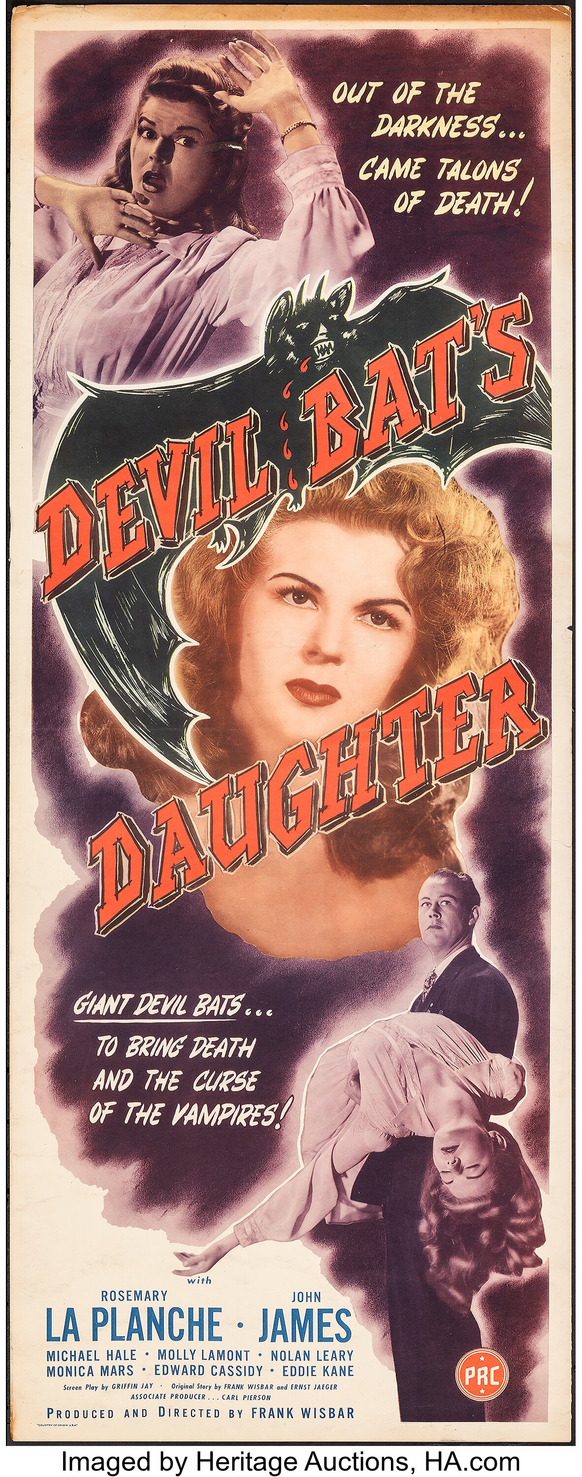 Devil Bat's Daughter (PRC, 1946). Folded, Fine. Insert (14
