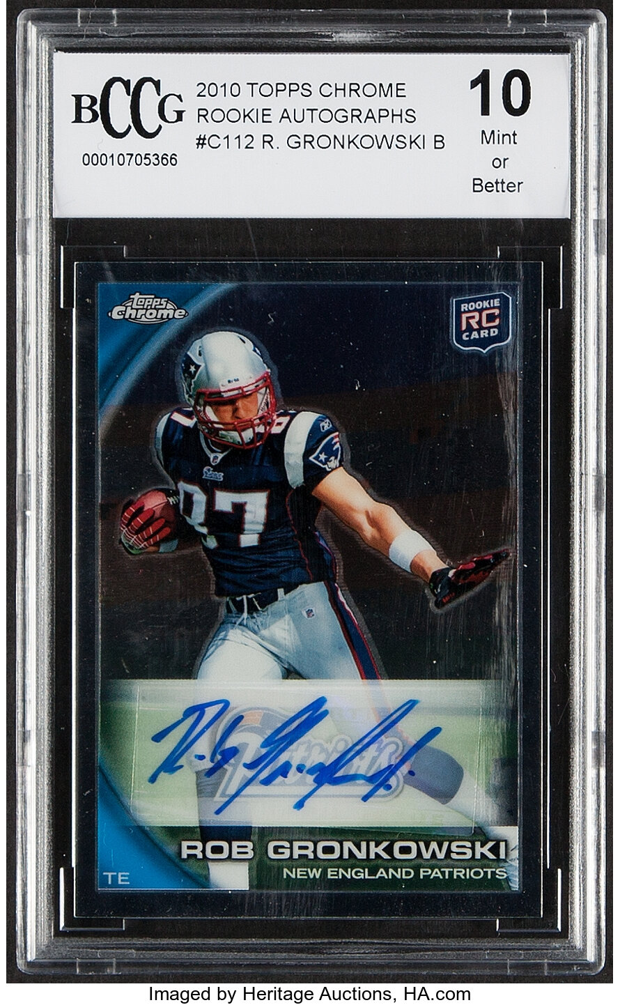 2010 Topps Chrome Rookie Autographs Rob Gronkowski #C112 BCCG Mint, Lot  #57300