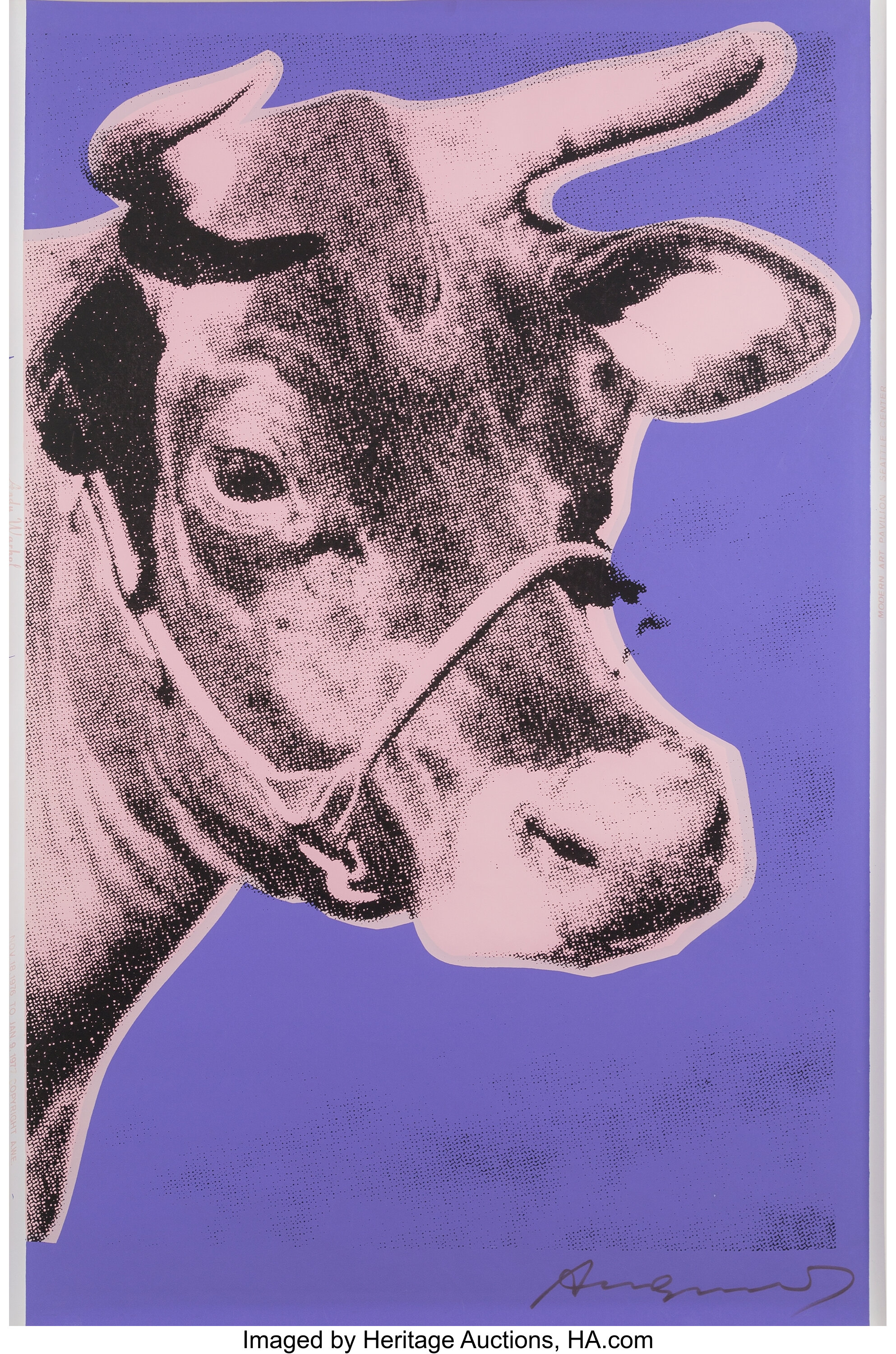 Andy Warhol 1928 1987 Cow 1976 Screenprint In Colors On Lot Heritage Auctions