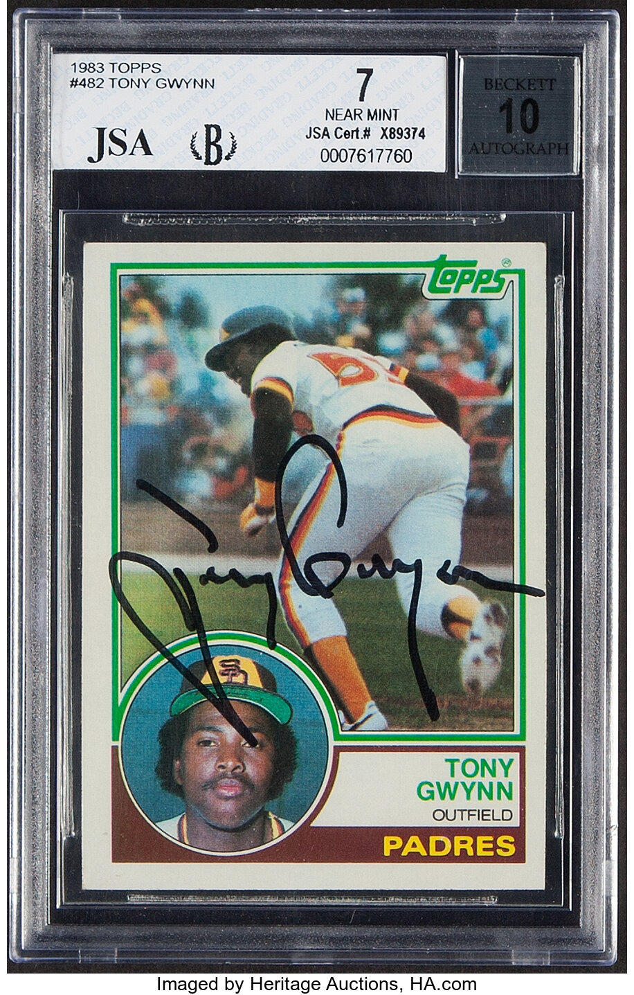 Signed 1983 Topps Tony Gwynn #482 BGS NM 7 Auto 10. Baseball, Lot  #57096