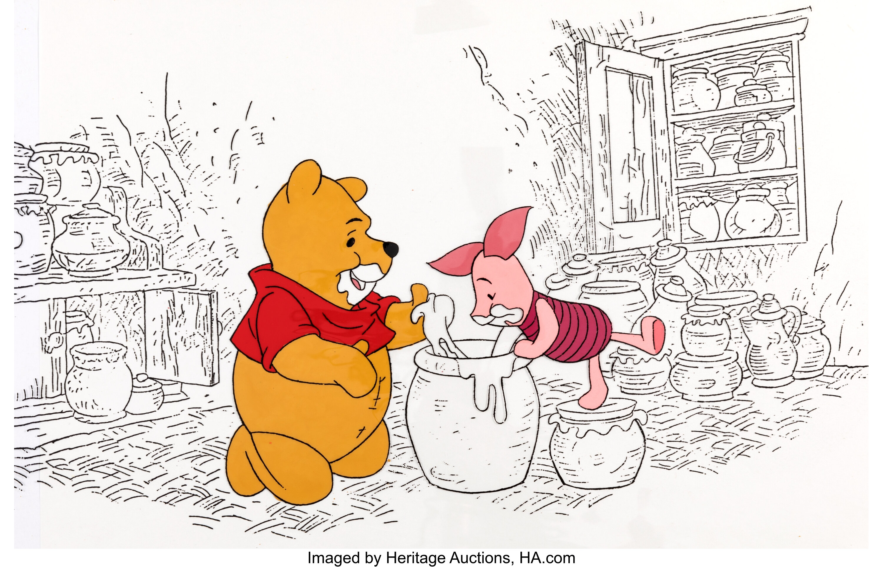 Winnie the Pooh and Piglet Production Cel/Color Model (Walt Disney, | Lot  #19938 | Heritage Auctions